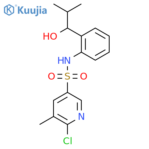 6-chloro-N-[2-(1-hydroxy-2-methylpropyl)phenyl]-5-methylpyridine-3-sulfonamide structure
