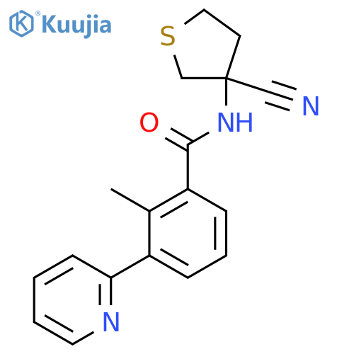 N-(3-cyanothiolan-3-yl)-2-methyl-3-(pyridin-2-yl)benzamide structure