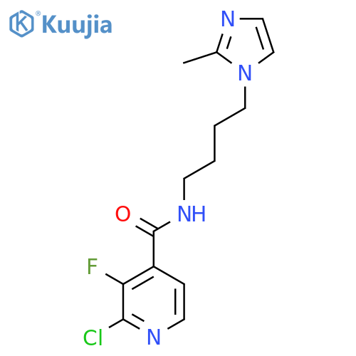 2-chloro-3-fluoro-N-[4-(2-methyl-1H-imidazol-1-yl)butyl]pyridine-4-carboxamide structure
