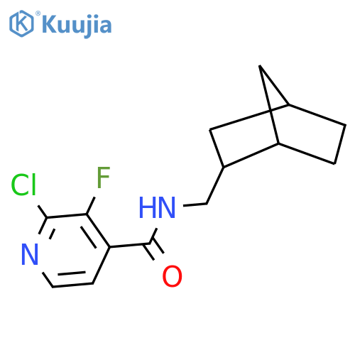 N-({bicyclo2.2.1heptan-2-yl}methyl)-2-chloro-3-fluoropyridine-4-carboxamide structure