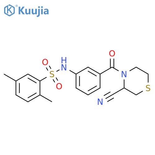Benzenesulfonamide, N-[3-[(3-cyano-4-thiomorpholinyl)carbonyl]phenyl]-2,5-dimethyl- structure