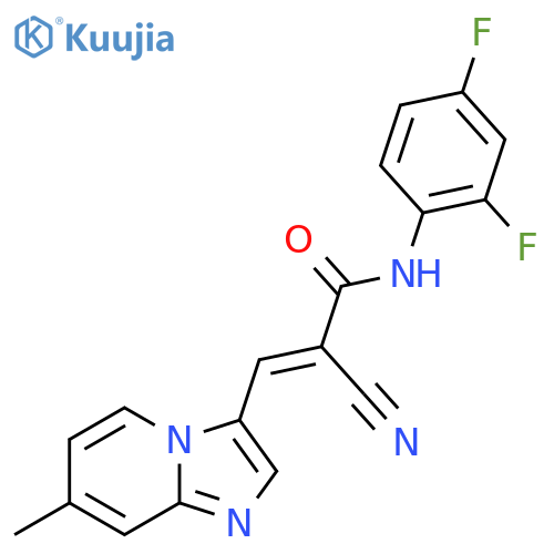 2-cyano-N-(2,4-difluorophenyl)-3-{7-methylimidazo[1,2-a]pyridin-3-yl}prop-2-enamide structure