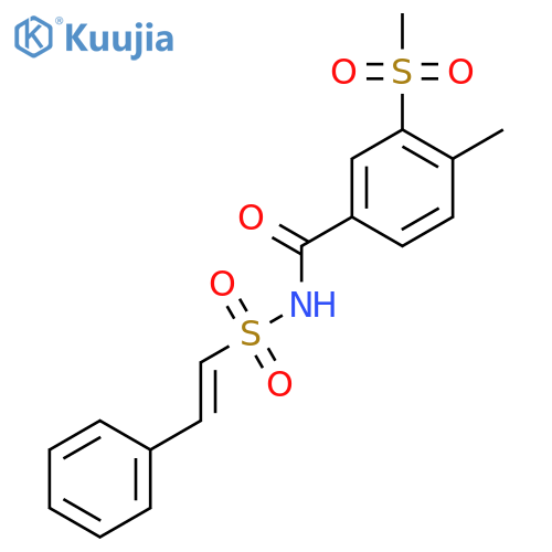 3-methanesulfonyl-4-methyl-N-(2-phenylethenesulfonyl)benzamide structure