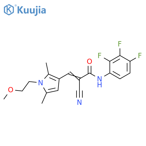 2-Propenamide, 2-cyano-3-[1-(2-methoxyethyl)-2,5-dimethyl-1H-pyrrol-3-yl]-N-(2,3,4-trifluorophenyl)- structure