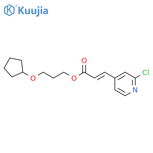 2-Propenoic acid, 3-(2-chloro-4-pyridinyl)-, 3-(cyclopentyloxy)propyl ester structure