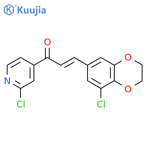 3-(8-Chloro-2,3-dihydro-1,4-benzodioxin-6-yl)-1-(2-chloropyridin-4-yl)prop-2-en-1-one structure