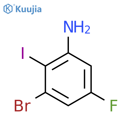 3-Bromo-5-fluoro-2-iodoaniline structure