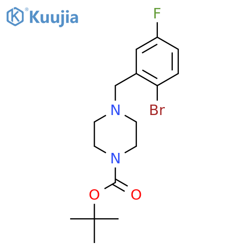 tert-butyl 4-(2-bromo-5-fluorophenyl)methylpiperazine-1-carboxylate structure