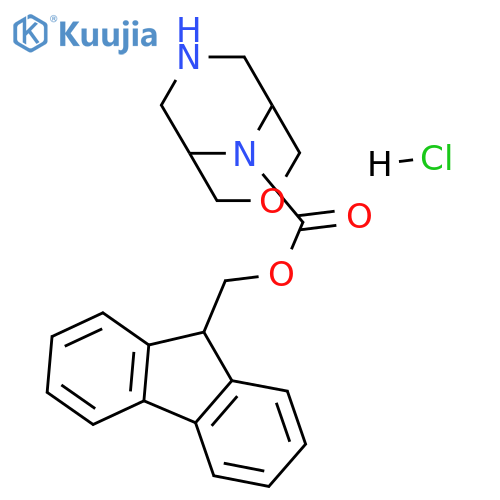 (9H-fluoren-9-yl)methyl 3-oxa-7,9-diazabicyclo[3.3.1]nonane-9-carboxylate hydrochloride structure