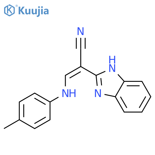 (2E)-2-(1H-1,3-benzodiazol-2-yl)-3-[(4-methylphenyl)amino]prop-2-enenitrile structure