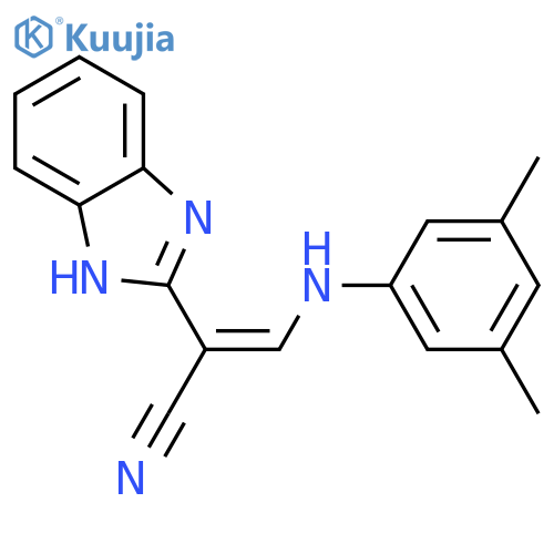 (2E)-2-(1H-1,3-benzodiazol-2-yl)-3-[(3,5-dimethylphenyl)amino]prop-2-enenitrile structure