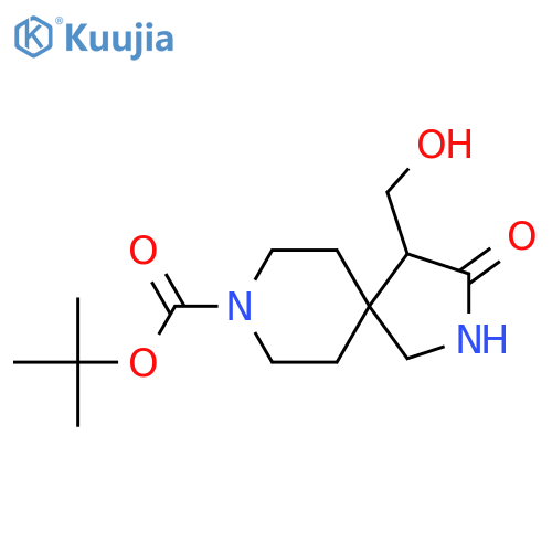 tert-Butyl 4-(hydroxymethyl)-3-oxo-2,8-diazaspiro[4.5]decane-8-carboxylate structure