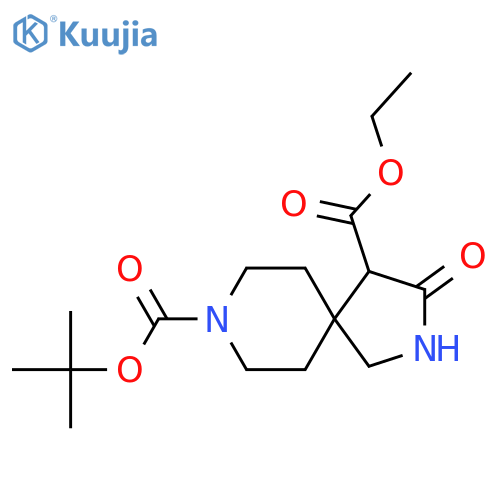 8-Tert-butyl 4-ethyl 3-oxo-2,8-diazaspiro[4.5]decane-4,8-dicarboxylate structure