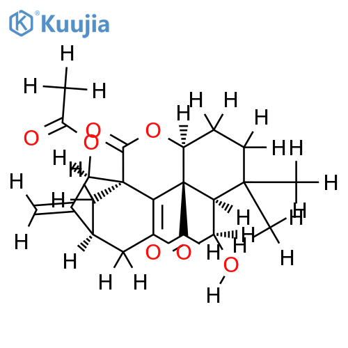 15alpha-acetoxy-6alpha-hydroxy-20-oxo-6,11-epoxy-6,7-seco-1alpha,7-olide-ent-kaur-9-(11),16-diene structure