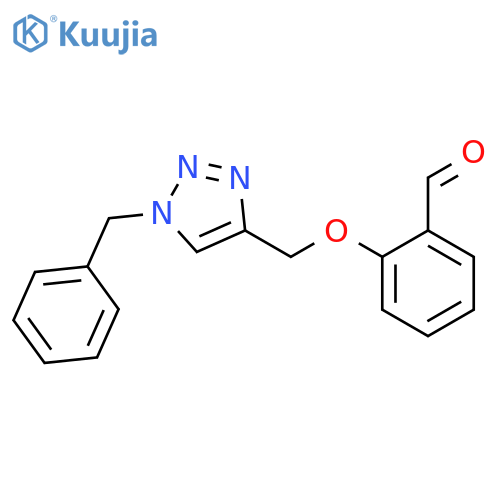 Benzaldehyde, 2-[[1-(phenylmethyl)-1H-1,2,3-triazol-4-yl]methoxy]- structure