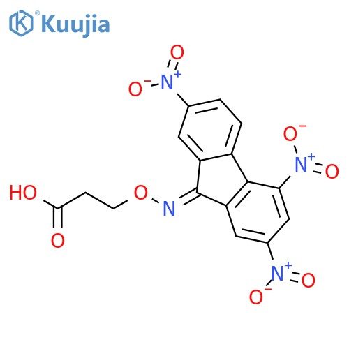 3-{[(2,4,7-Trinitro-9H-fluoren-9-ylidene)amino]oxy}propanoic acid structure