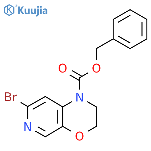 benzyl 7-bromo-1H,2H,3H-pyrido3,4-b1,4oxazine-1-carboxylate structure