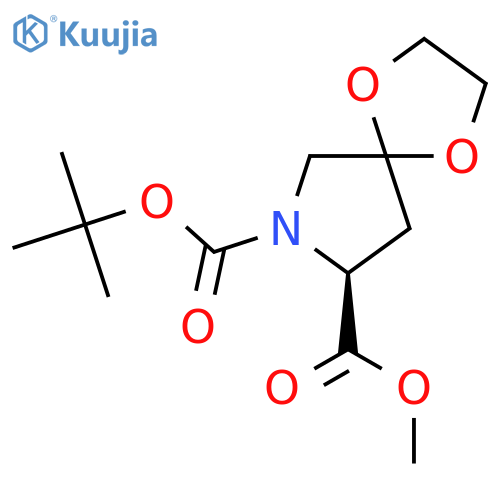 (S)-7-tert-butyl 8-methyl 1,4-dioxa-7-azaspiro[4.4]nonane-7,8-dicarboxylate structure
