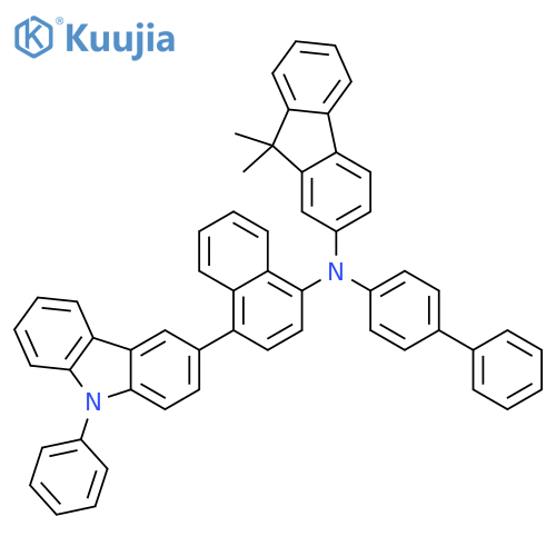 9H-Fluoren-2-amine, N-[1,1'-biphenyl]-4-yl-9,9-dimethyl-N-[4-(9-phenyl-9H-carbazol-3-yl)-1-naphthalenyl]- structure