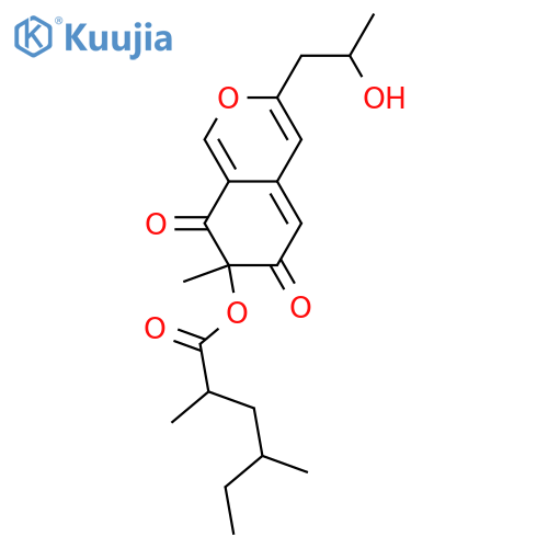 3-(1,2-Dihydroxypropyl)-7-hydroxy-7-methyl-7H-2-benzopyran-6,8-dione; 1'-Deoxy, 7-O-(2ξ,4ξ-dimethylhexanoyl) structure