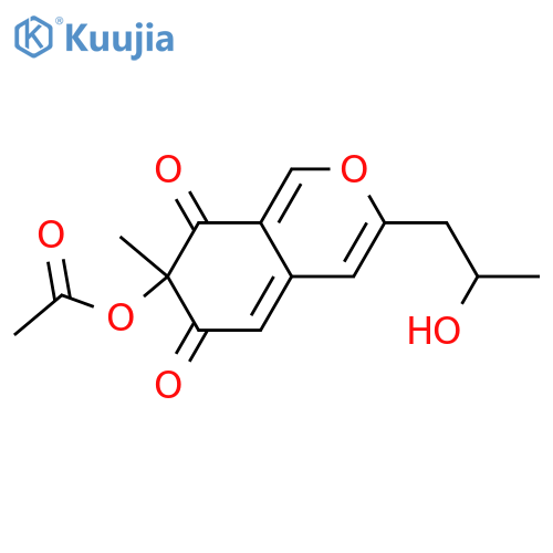3-(1,2-Dihydroxypropyl)-7-hydroxy-7-methyl-7H-2-benzopyran-6,8-dione; 1'-Deoxy, 7-Ac structure