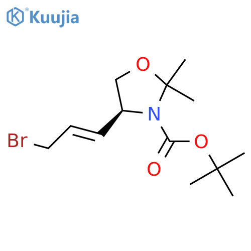 tert-butyl (4S)-4-[(E)-3-bromoprop-1-enyl]-2,2-dimethyl-oxazolidine-3-carboxylate structure