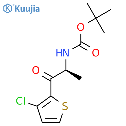 tert-butyl N-[(2S)-1-(3-chlorothiophen-2-yl)-1-oxopropan-2-yl]carbamate structure