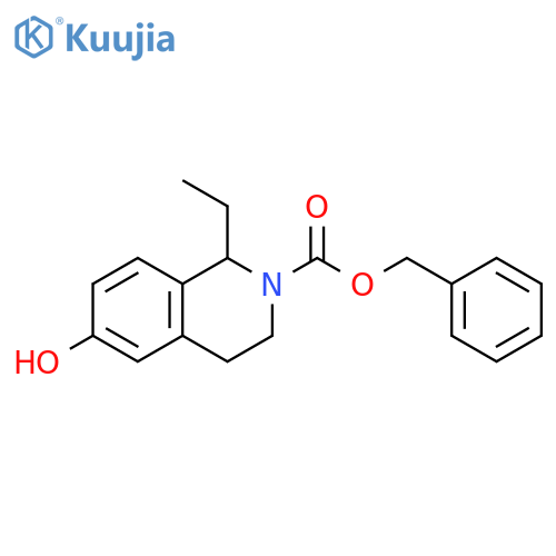 2(1H)-Isoquinolinecarboxylic acid, 1-ethyl-3,4-dihydro-6-hydroxy-, phenylmethyl ester, (1S)- structure