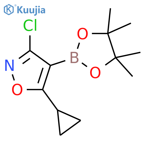 3-chloro-5-cyclopropyl-4-(tetramethyl-1,3,2-dioxaborolan-2-yl)-1,2-oxazole structure