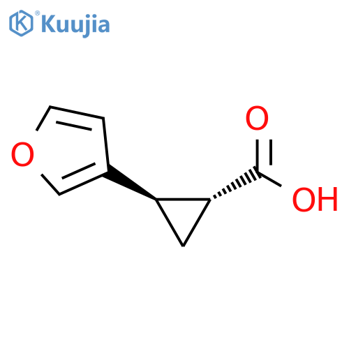 rac-(1R,2R)-2-(furan-3-yl)cyclopropane-1-carboxylic acid structure