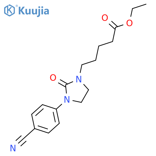1-Imidazolidinepentanoic acid, 3-(4-cyanophenyl)-2-oxo-, ethyl ester structure
