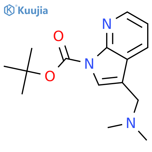 1H-Pyrrolo[2,3-b]pyridine-1-carboxylicacid, 3-[(dimethylamino)methyl]-, 1,1-dimethylethyl ester structure