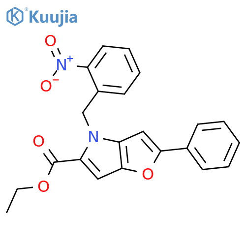 4H-Furo[3,2-b]pyrrole-5-carboxylic acid,4-[(2-nitrophenyl)methyl]-2-phenyl-, ethyl ester structure