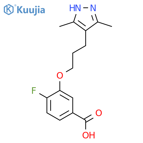 3-[3-(3,5-Dimethyl-1h-Pyrazol-4-Yl)propoxy]-4-Fluorobenzoic Acid structure