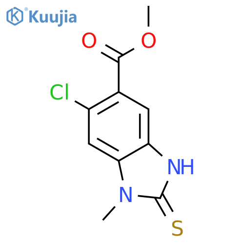 Methyl 6-chloro-2-mercapto-1-methyl-1H-benzo[d]imidazole-5-carboxylate structure