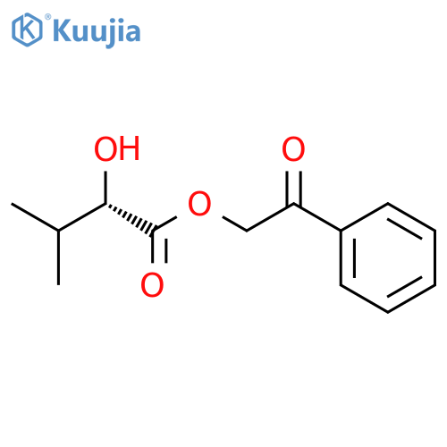 Butanoic acid, 2-hydroxy-3-methyl-, 2-oxo-2-phenylethyl ester, (S)- structure