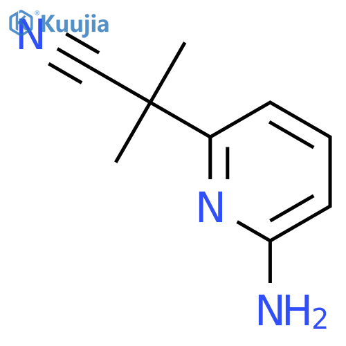 2-(6-aminopyridin-2-yl)-2-methylpropanenitrile structure