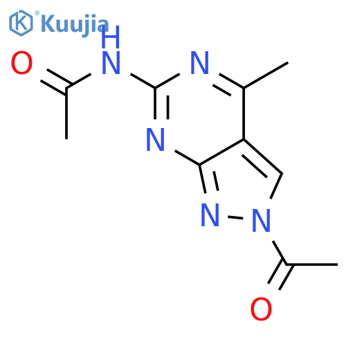 Acetamide, N-(2-acetyl-4-methyl-2H-pyrazolo[3,4-d]pyrimidin-6-yl)- structure