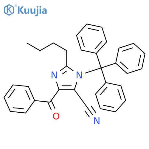 1H-IMIDAZOLE-5-CARBONITRILE, 4-BENZOYL-2-BUTYL-1-(TRIPHENYLMETHYL)- structure