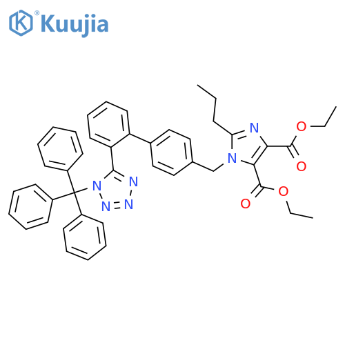 diethyl 2-propyl-1-((2'-(1-trityl-1H-tetrazol-5-yl)-[1,1'-biphenyl]-4-yl)methyl)-1H-imidazole-4,5-dicarboxylate structure