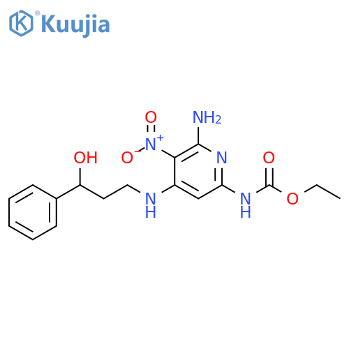 Carbamic acid,[6-amino-4-[(3-hydroxy-3-phenylpropyl)amino]-5-nitro-2-pyridinyl]-, ethylester structure