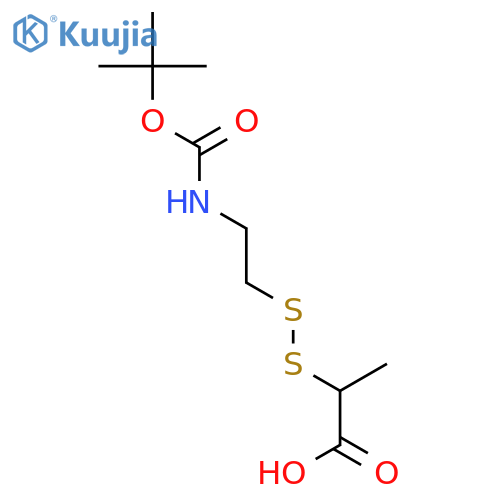 Propanoic acid, 2-[[2-[[(1,1-dimethylethoxy)carbonyl]amino]ethyl]dithio]- structure