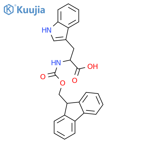 2-({(9H-fluoren-9-yl)methoxycarbonyl}amino)-3-(1H-indol-3-yl)propanoic acid structure