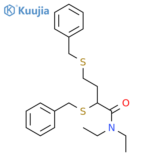 Butanamide, N,N-diethyl-2,4-bis[(phenylmethyl)thio]- structure
