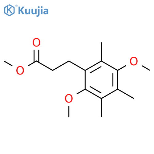 Benzenepropanoic acid, 2,5-dimethoxy-3,4,6-trimethyl-, methyl ester structure