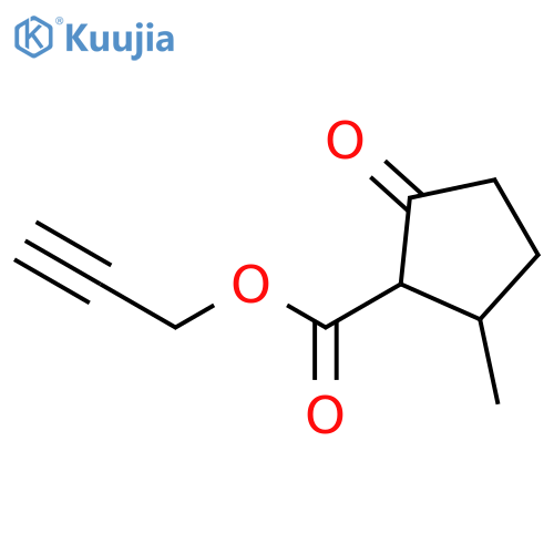 Cyclopentanecarboxylic acid, 2-methyl-5-oxo-, 2-propynyl ester structure