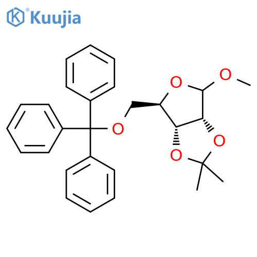 D-Ribofuranoside, methyl 2,3-O-(1-methylethylidene)-5-O-(triphenylmethyl)- structure