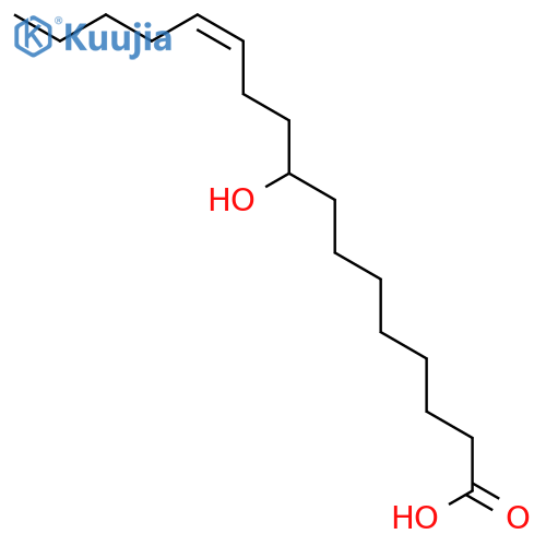 12-Heptadecenoic acid, 9-hydroxy-, (Z)- structure