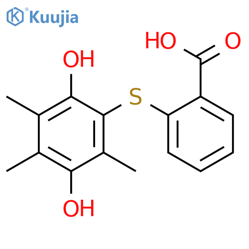 Benzoic acid, 2-[(2,5-dihydroxy-3,4,6-trimethylphenyl)thio]- structure