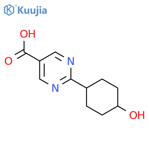 2-(4-Hydroxycyclohexyl)pyrimidine-5-carboxylic acid structure